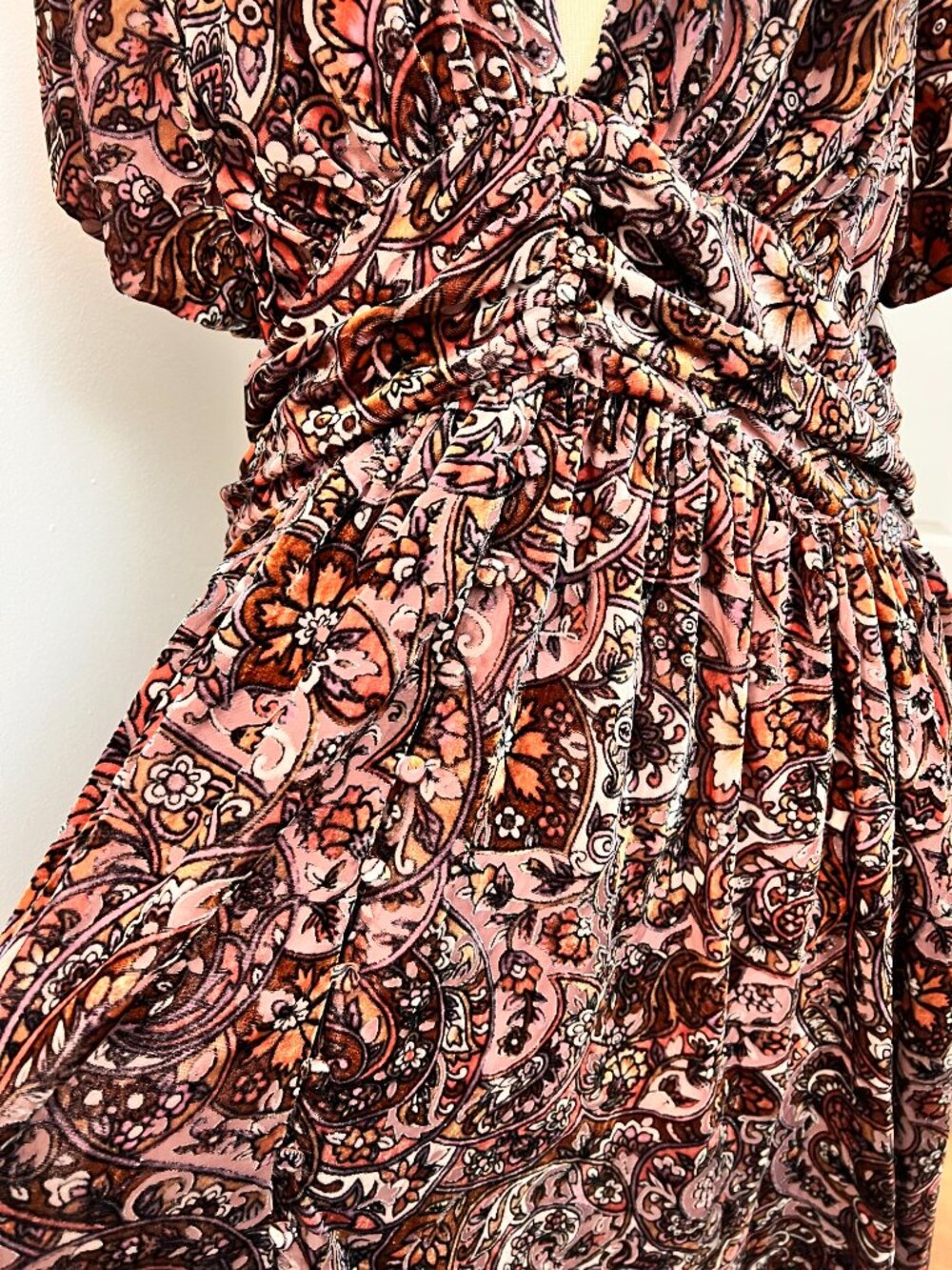 NWOT Anthropologie Katerina Mauve Button Front Velvet Floral Maxi Dress  22W - Picture 14 of 16